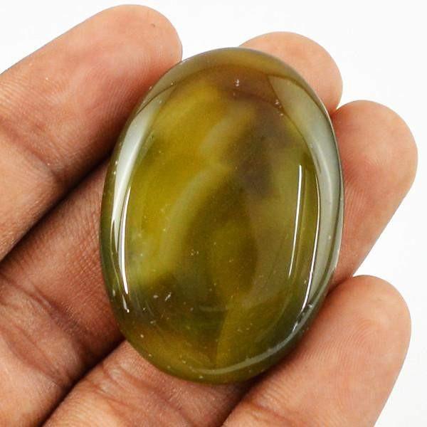 gemsmore:Natural Palm Oval Shape Untreated Onyx Loose Gemstone