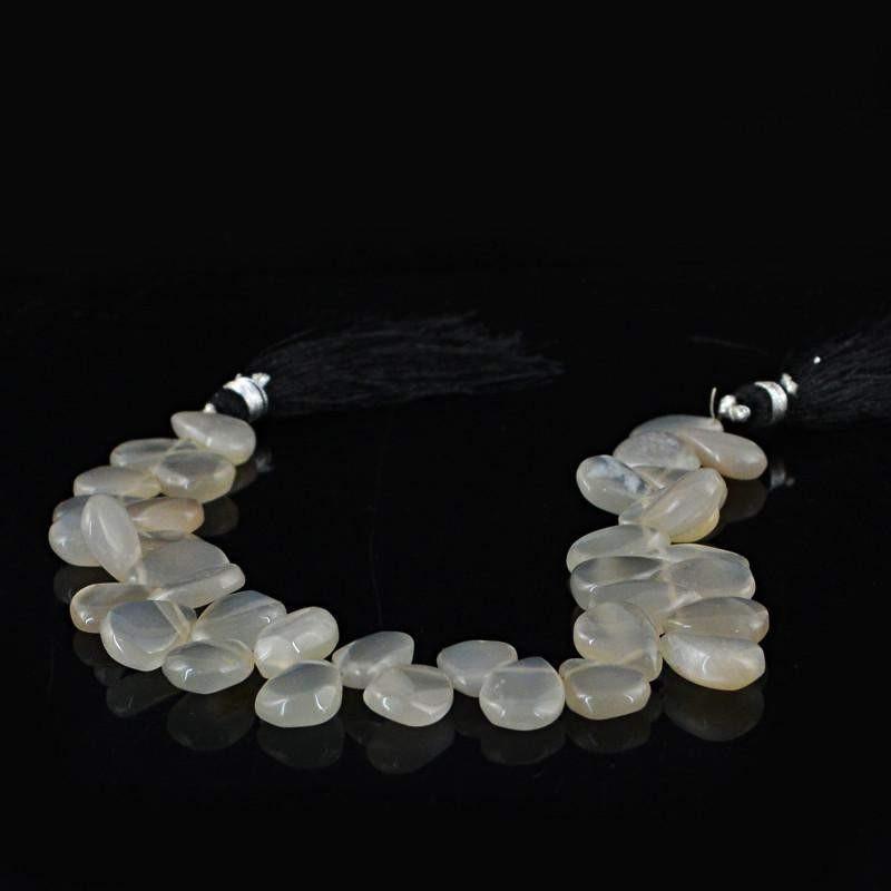 gemsmore:Natural Pear Shape Agate Drilled Beads Strand