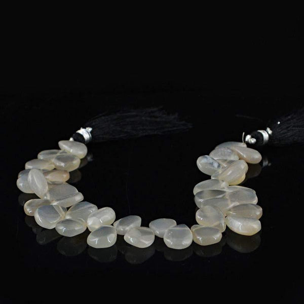 gemsmore:Natural Pear Shape Agate Drilled Beads Strand