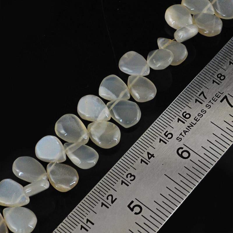 gemsmore:Natural Pear Shape Agate Drilled Beads Strand