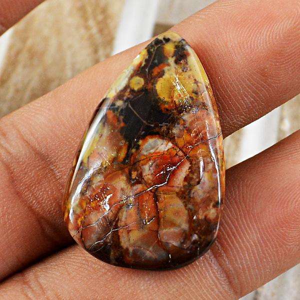 gemsmore:Natural Pear Shape Bird Eye Jasper Untreated Loose Gemstone