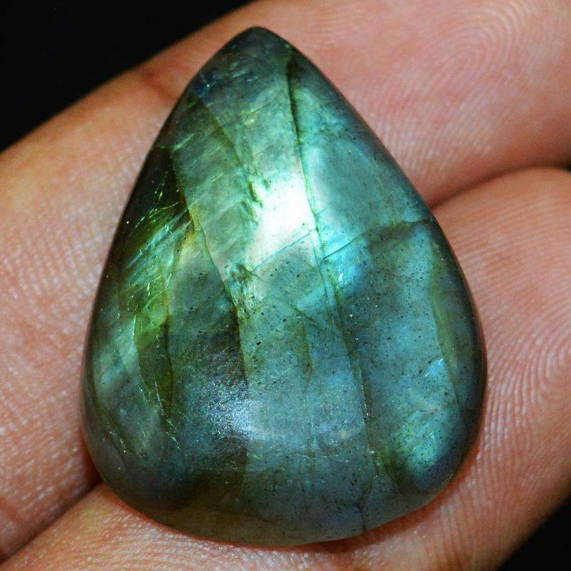 gemsmore:Natural Pear Shape Blue Flash Labradorite Gemstone - Loose Untreated