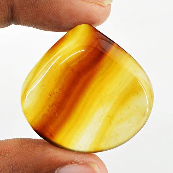 gemsmore:Natural Pear Shape Brown Onyx Worry Stone Cabochon