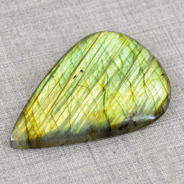 gemsmore:Natural Pear Shape Golden Flash Labradorite Gemstone