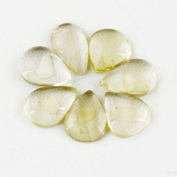 gemsmore:Natural Pear Shape Lemon Quartz Untreated Loose Gemstone Lot