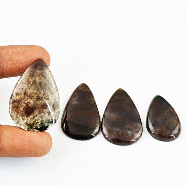 gemsmore:Natural Pear Shape Moss Agate Loose Gemstone Lot