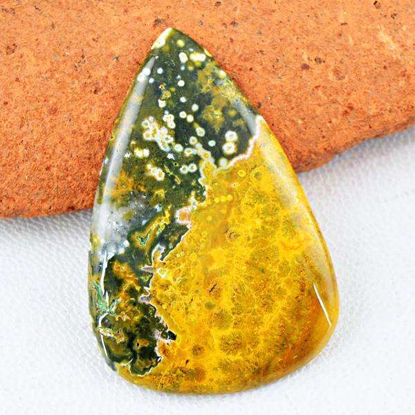 gemsmore:Natural Pear Shape Ocean Jasper Loose Gemstone