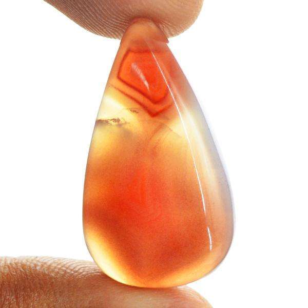 gemsmore:Natural Pear Shape Orange Onyx Loose Gemstone