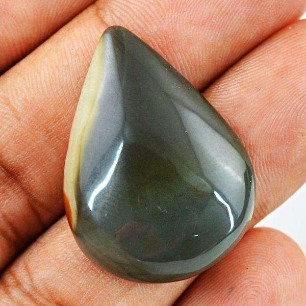 gemsmore:Natural Pear Shape Polygram Jasper Untreated Loose Gemstone