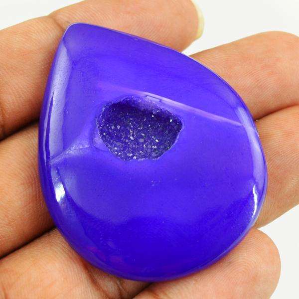 gemsmore:Natural  Pear Shape Purple Druzy Onyx Untreated Loose Gemstone