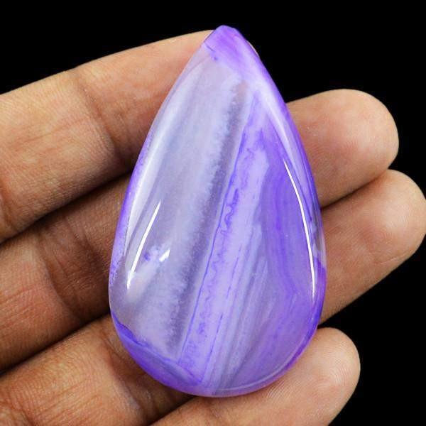 gemsmore:Natural Pear Shape Purple Onyx Healing Palm Gemstone