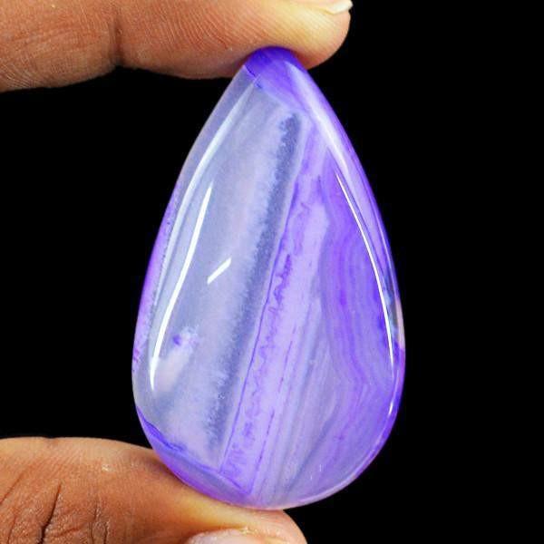 gemsmore:Natural Pear Shape Purple Onyx Healing Palm Gemstone