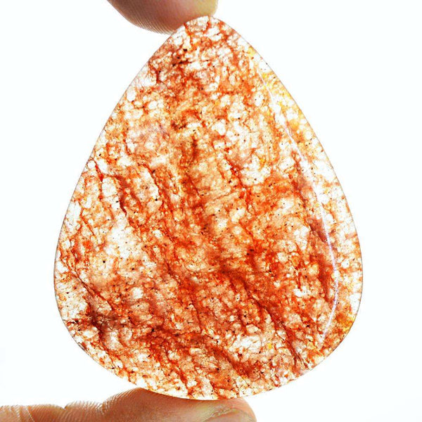 gemsmore:Natural Pear Shape Red Moss Agate Loose Gemstone