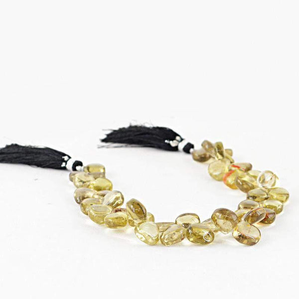 gemsmore:Natural Pear Shape Smoky Quartz Beads Strand