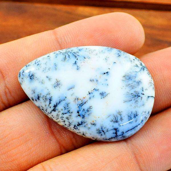 gemsmore:Natural Pear Shape Untreated Dendrite Opal Loose Gemstone