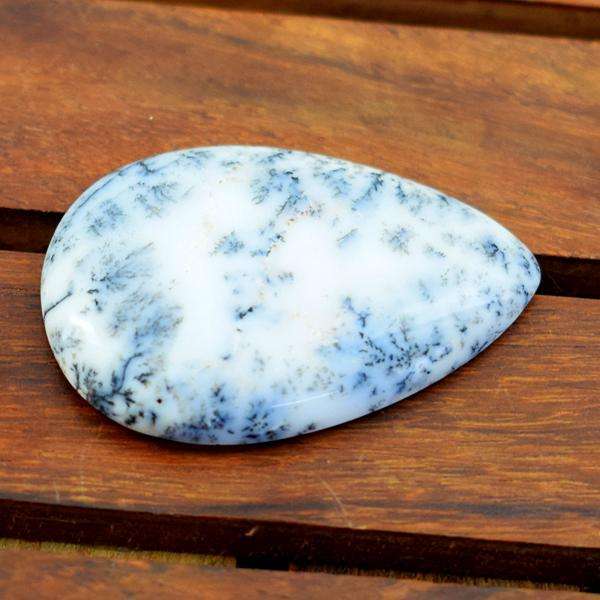 gemsmore:Natural Pear Shape Untreated Dendrite Opal Loose Gemstone