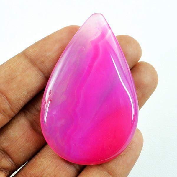 gemsmore:Natural Pear Shape Worry Stone Pink Onyx Gemstone
