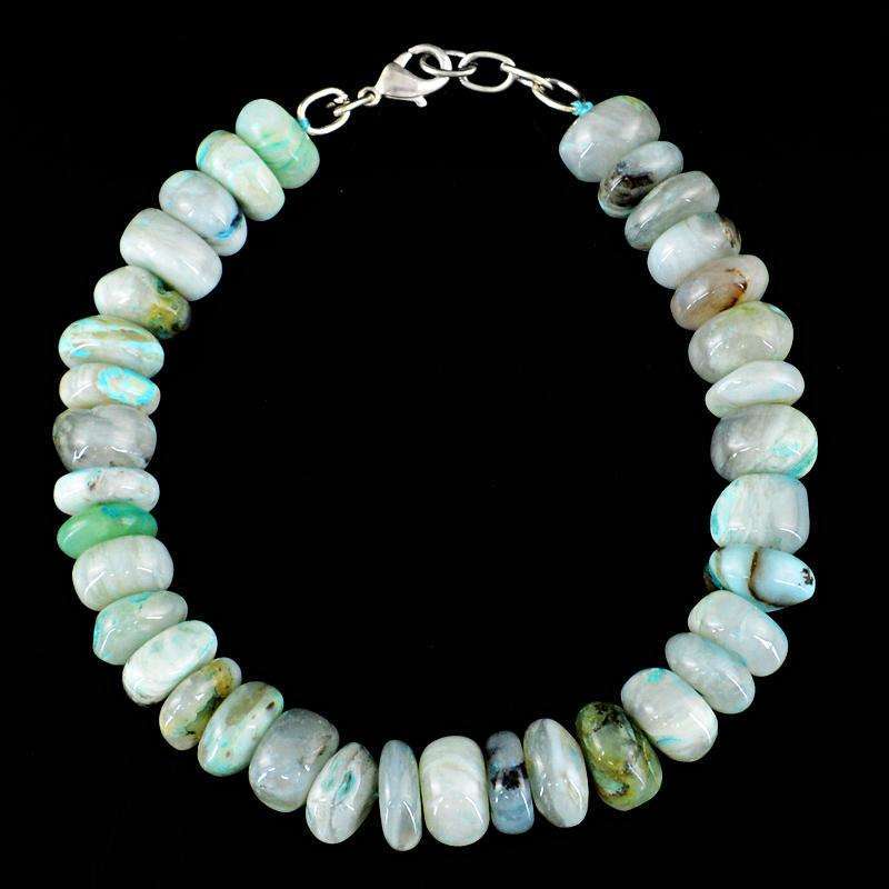 gemsmore:Natural Peruvian Opal Beads Bracelet - Round Shape