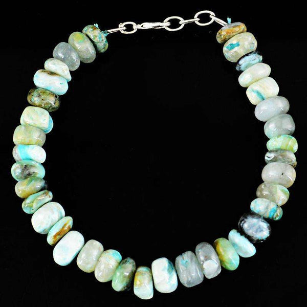 gemsmore:Natural Peruvian Opal Beads Bracelet Round Shape