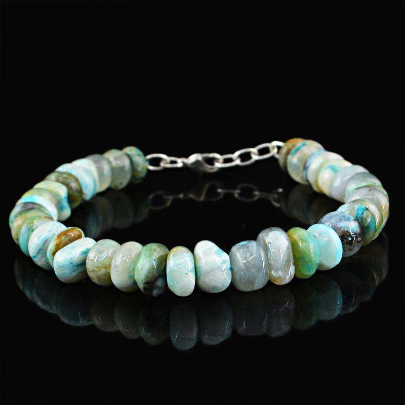 gemsmore:Natural Peruvian Opal Beads Bracelet Round Shape