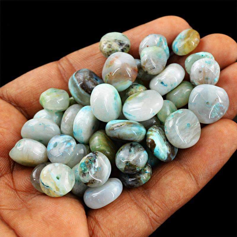 gemsmore:Natural Peruvian Opal Beads Lot - Drilled Round Shape