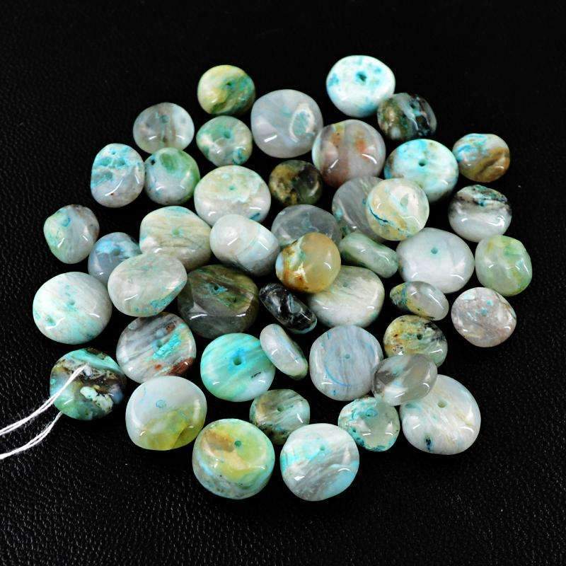 gemsmore:Natural Peruvian Opal Beads Lot - Drilled Round Shape