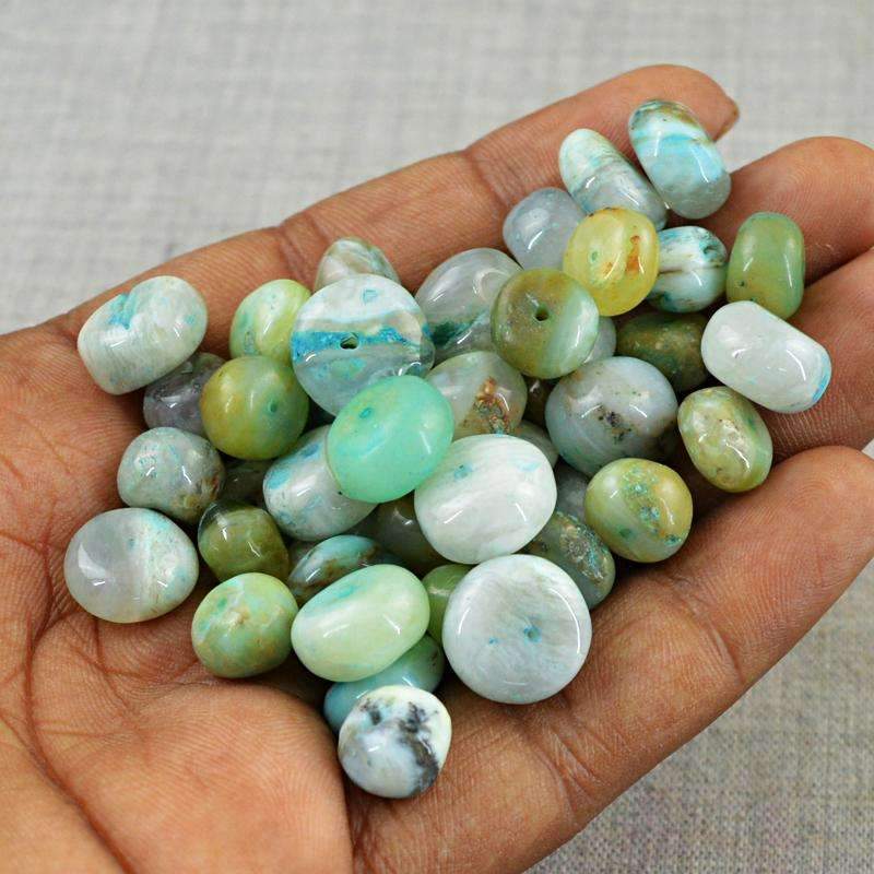 Natural Peruvian Opal Beads Lot - Drilled Round Shape