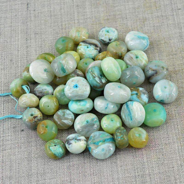 gemsmore:Natural Peruvian Opal Beads Lot - Drilled Round Shape