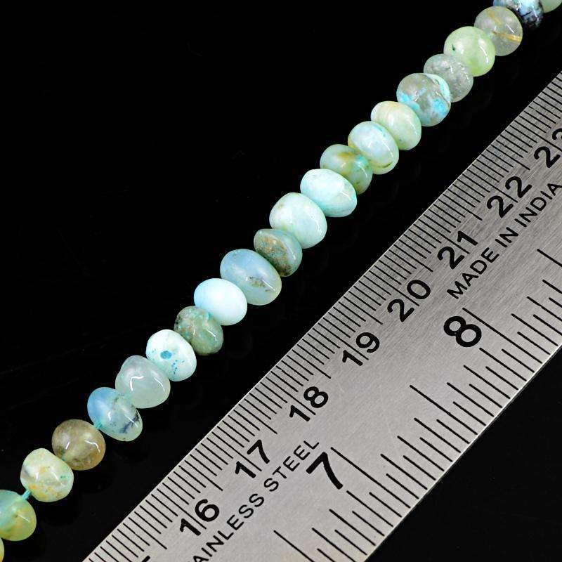 gemsmore:Natural Peruvian Opal Beads Strand Drilled Round Shape