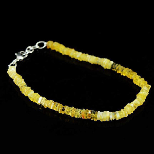 gemsmore:Natural Peruvian Opal Bracelet - Untreated Beads