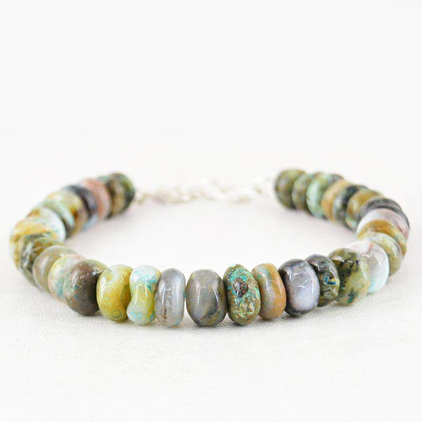 gemsmore:Natural Peruvian Opal Bracelet Bracelet Round Beads