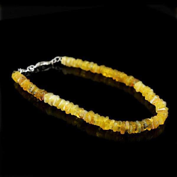 gemsmore:Natural Peruvian Opal Bracelet Untreated Beads