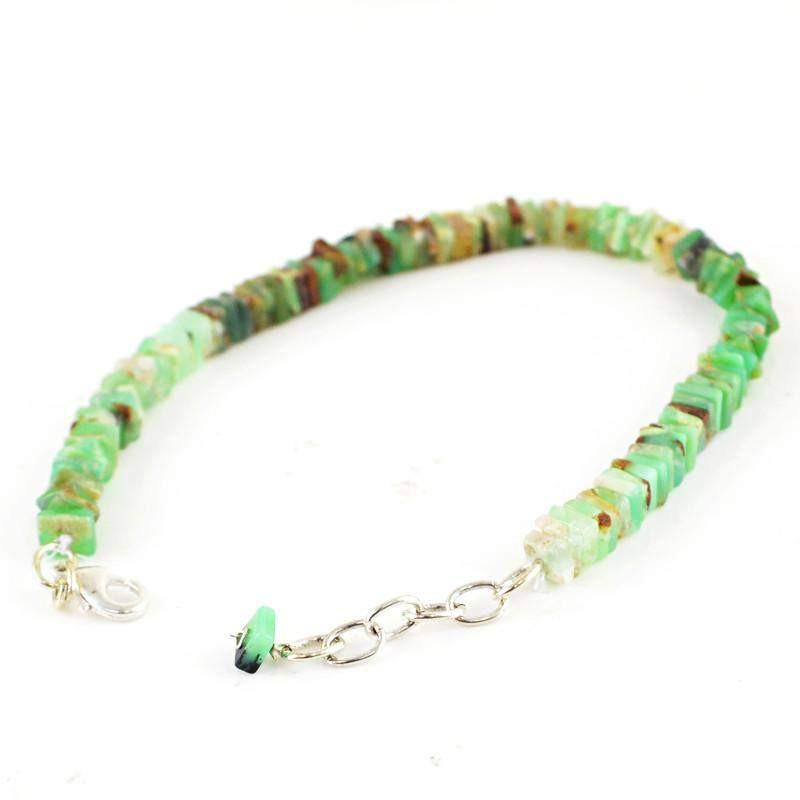 gemsmore:Natural Peruvian Opal Bracelet Untreated Beads