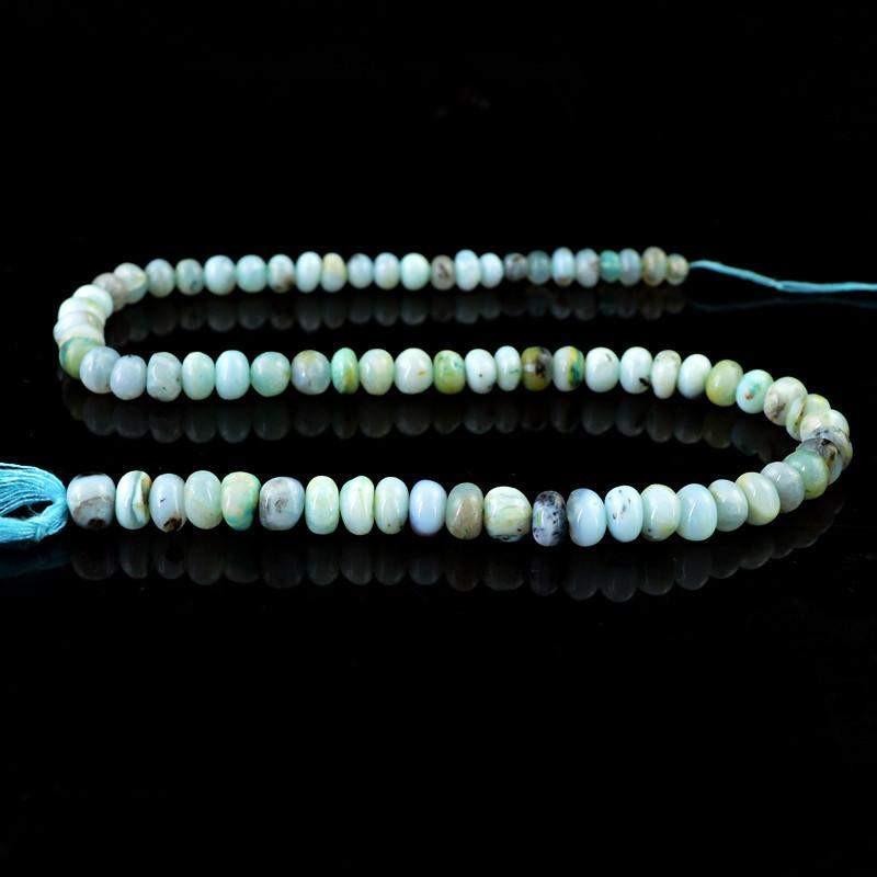 gemsmore:Natural Peruvian Opal Round Shape Beads Strand