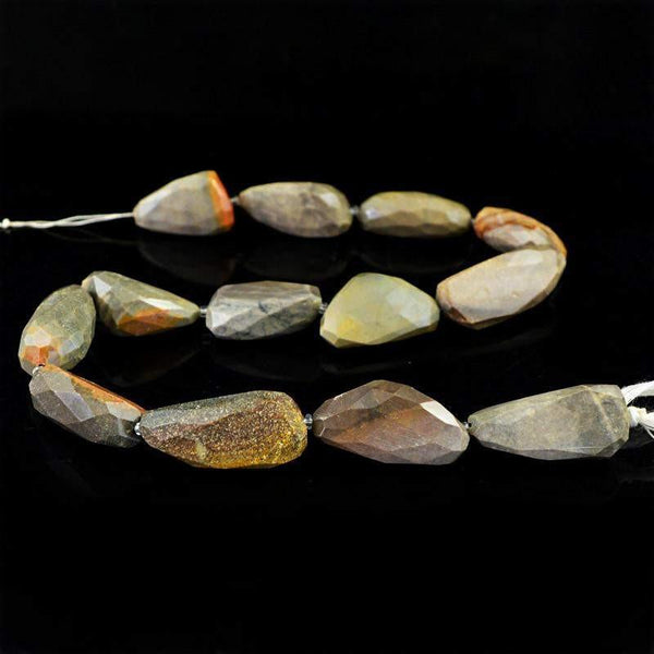 gemsmore:Natural Picasso Jasper Faceted Beads Strand