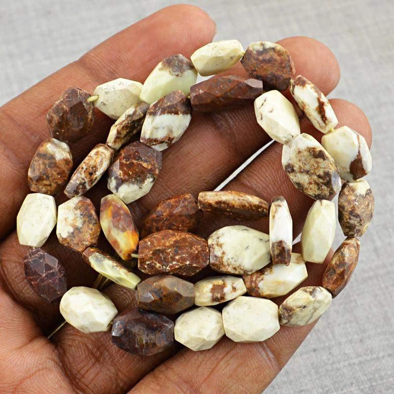 gemsmore:Natural Picasso Jasper Untreated Beads Strand