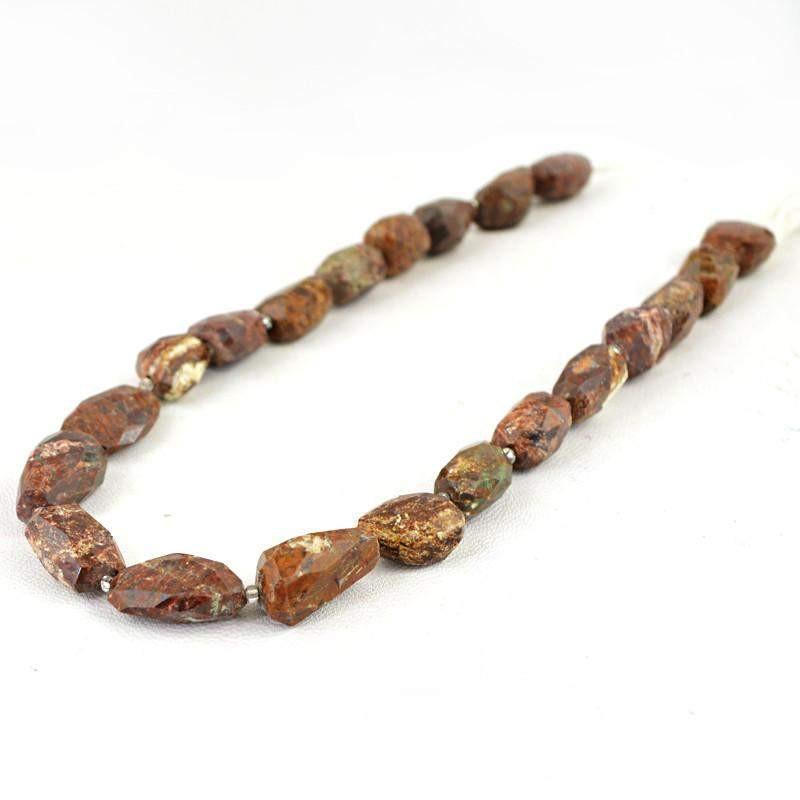 gemsmore:Natural Picture Jasper Drilled Beads Strand