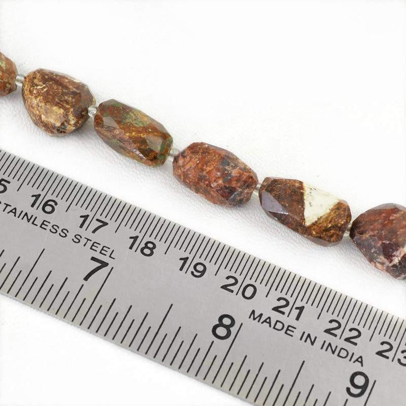 gemsmore:Natural Picture Jasper Drilled Beads Strand