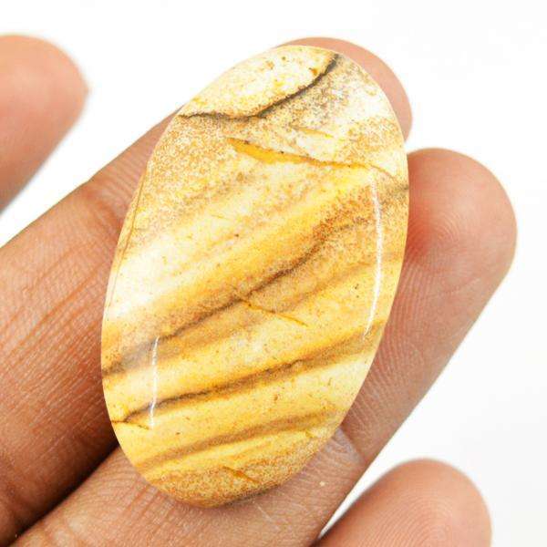 gemsmore:Natural Picture Jasper Oval Shape Untreated Loose Gemstone