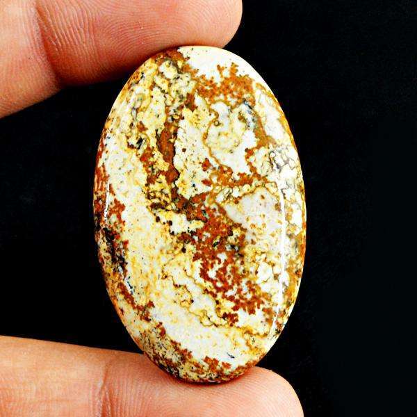 gemsmore:Natural Picture Jasper Oval Shape Untreated Loose Gemstone