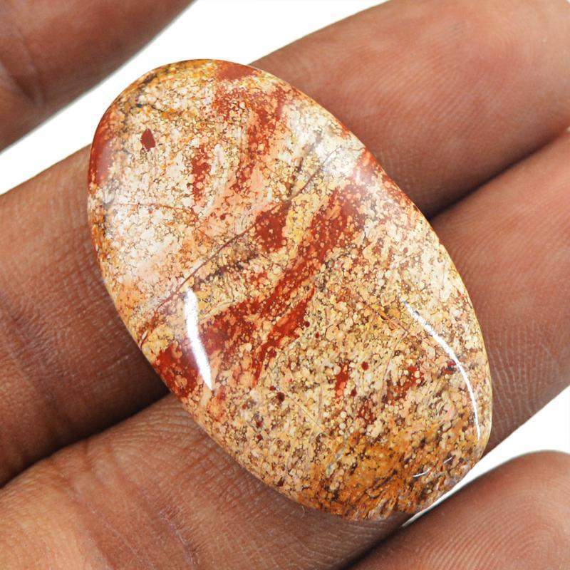 gemsmore:Natural Picture Jasper Untreated Oval Shape Gemstone