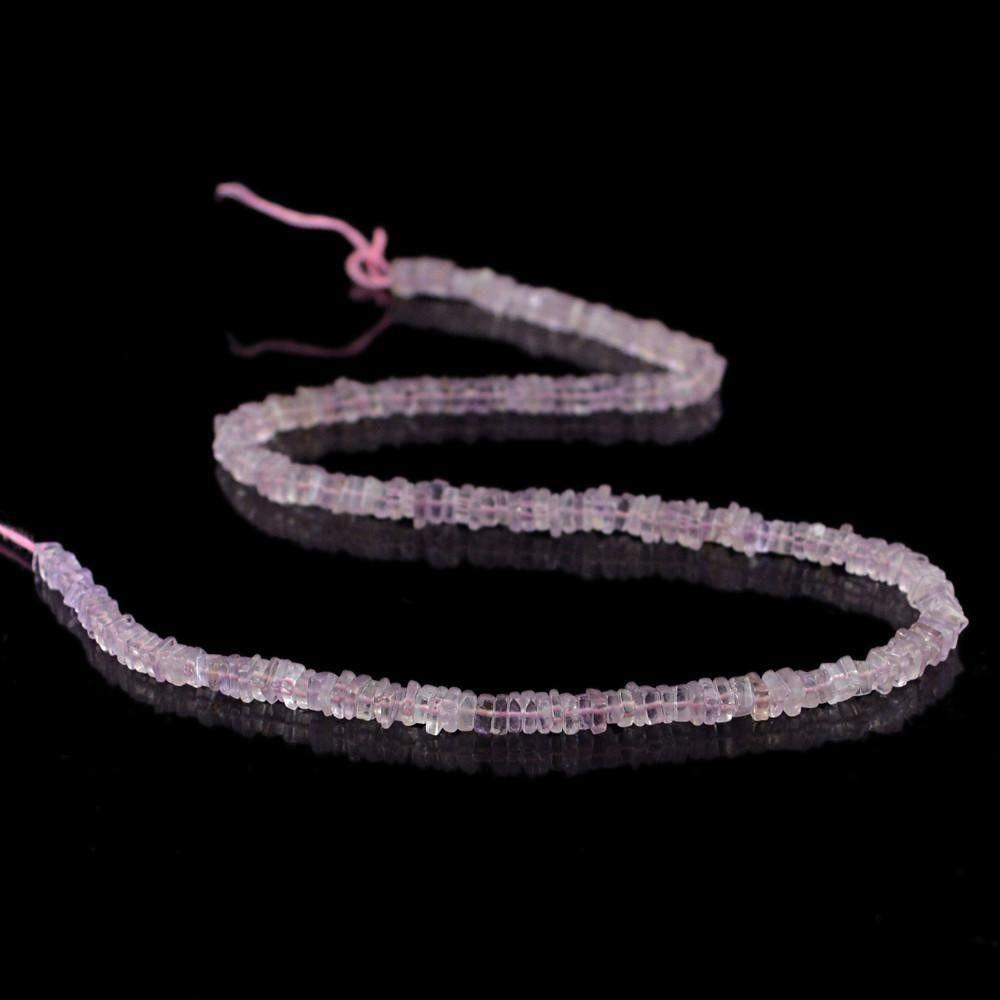 gemsmore:Natural Pink Amethyst Untreated Drilled Beads Strand