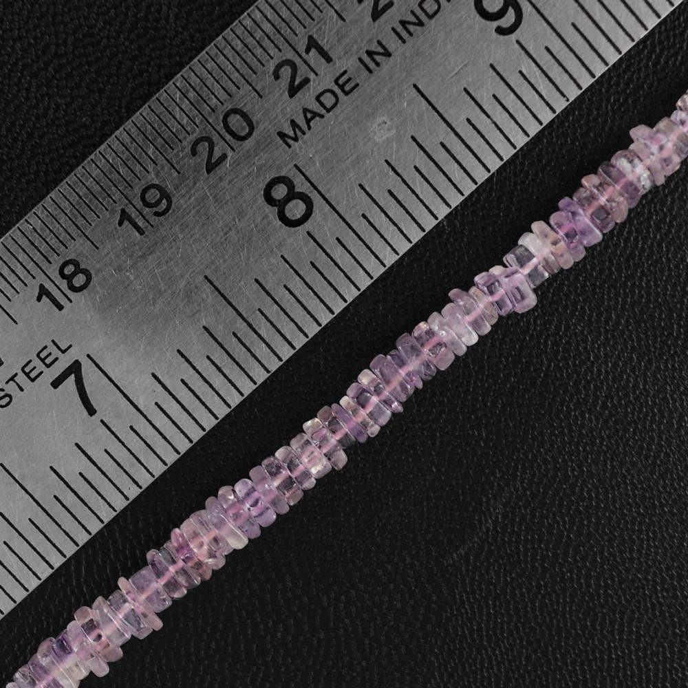 gemsmore:Natural Pink Amethyst Untreated Drilled Beads Strand