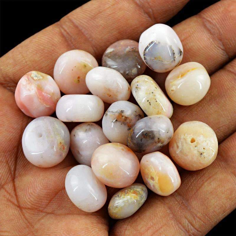 gemsmore:Natural Pink Australian Opal Beads Lot - Drilled Round Shape