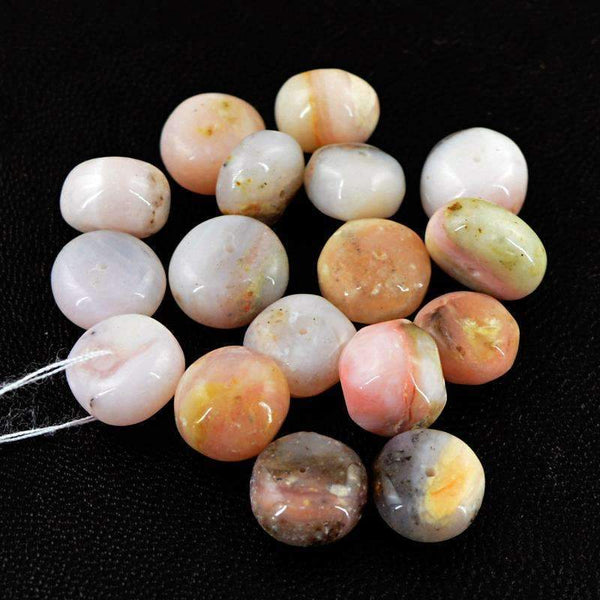 gemsmore:Natural Pink Australian Opal Beads Lot - Drilled Round Shape