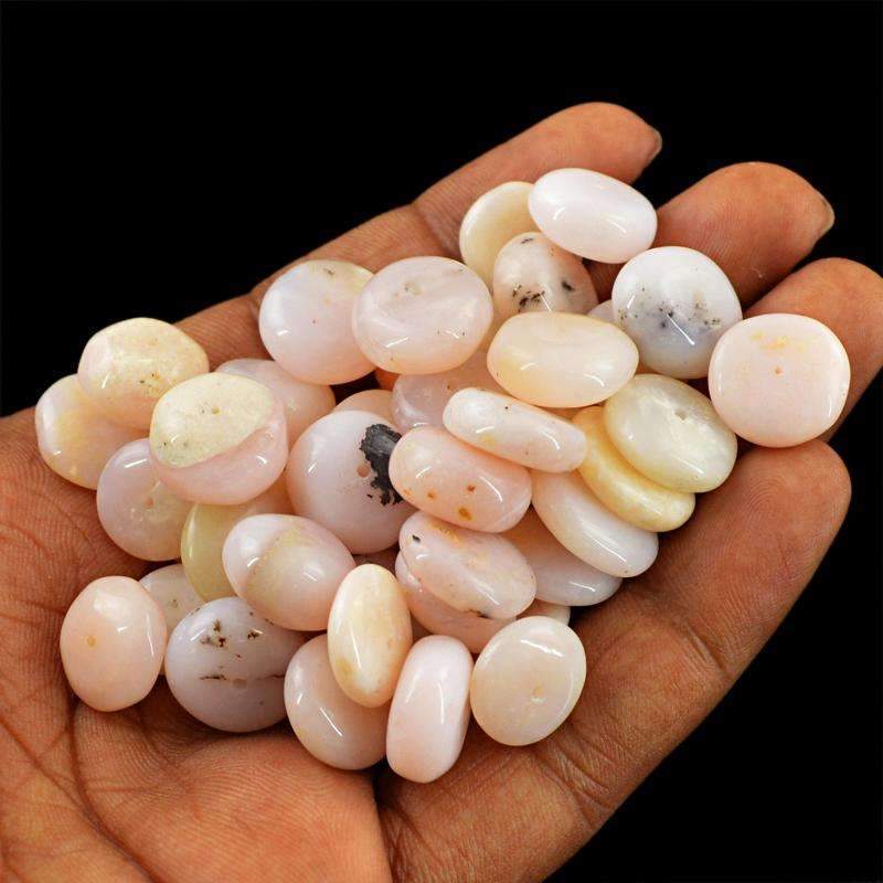 gemsmore:Natural Pink Australian Opal Beads Lot - Drilled Round Shape