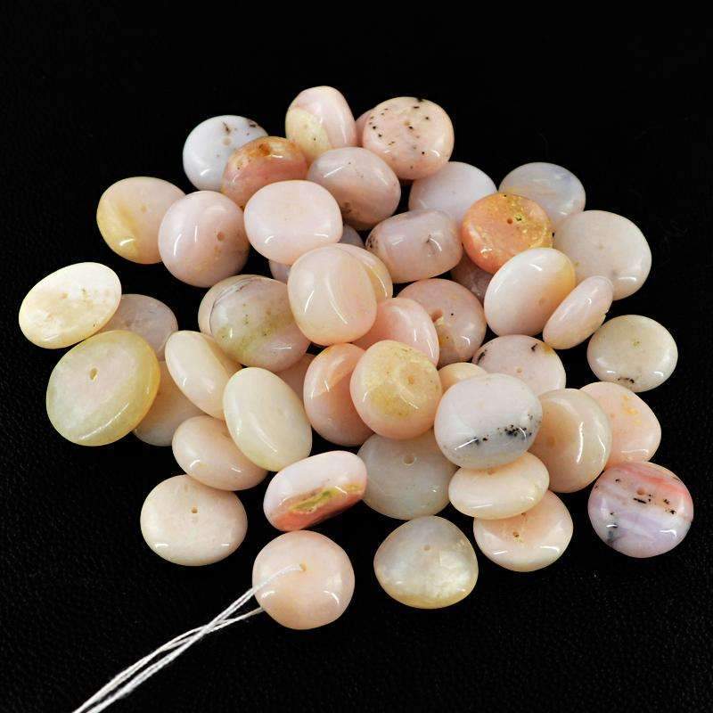 gemsmore:Natural Pink Australian Opal Beads Lot - Drilled Round Shape