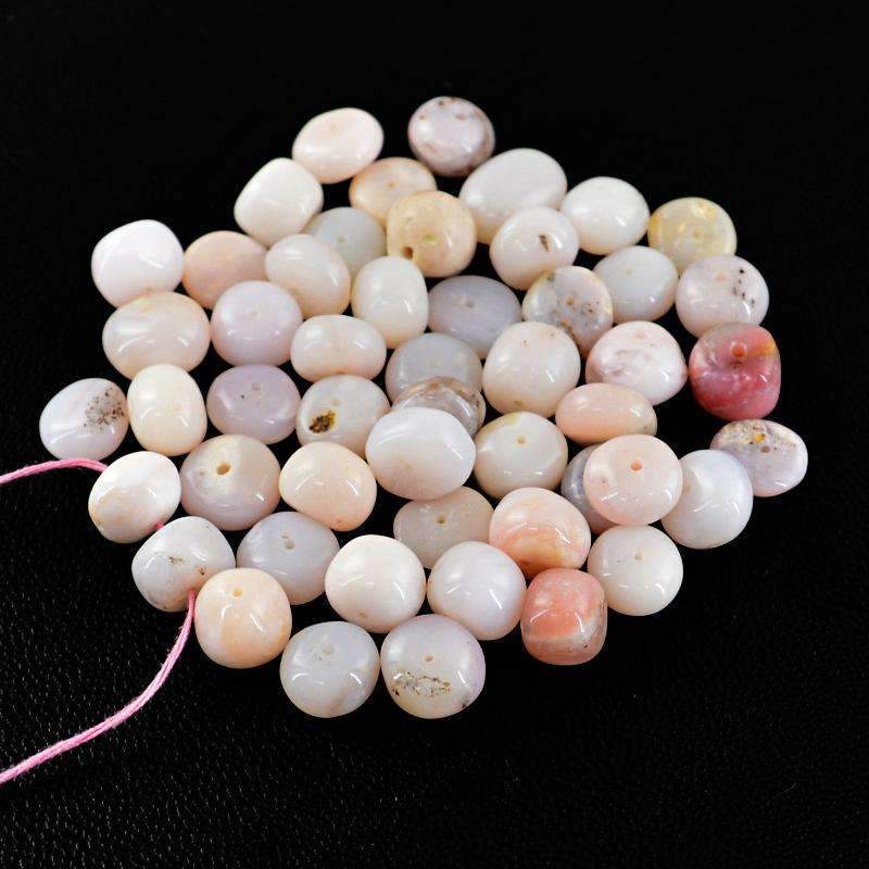 gemsmore:Natural Pink Australian Opal Beads Lot - Drilled Round Shape