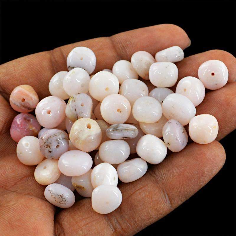 gemsmore:Natural Pink Australian Opal Beads Lot - Drilled Round Shape