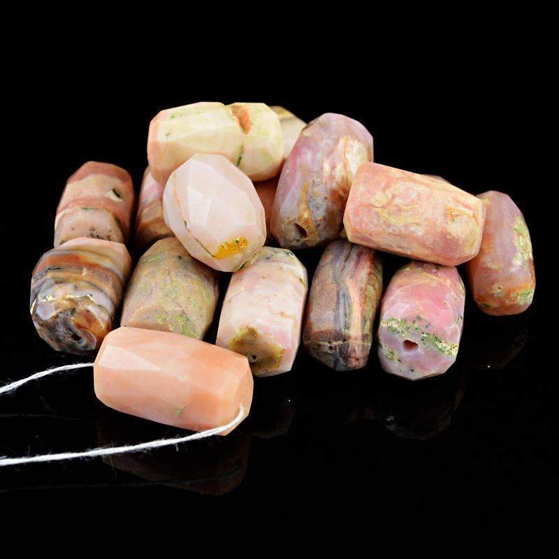 gemsmore:Natural Pink Australian Opal Beads Lot - Faceted Drilled